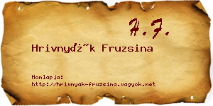 Hrivnyák Fruzsina névjegykártya